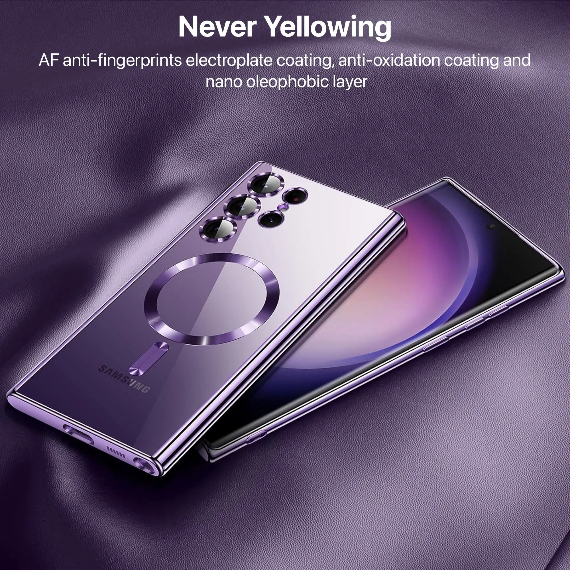 Vaku® Samsung Galaxy S23 Ultra Luxury Electroplated Magnetic Magsafe Camera Protection TPU Back Cover Case