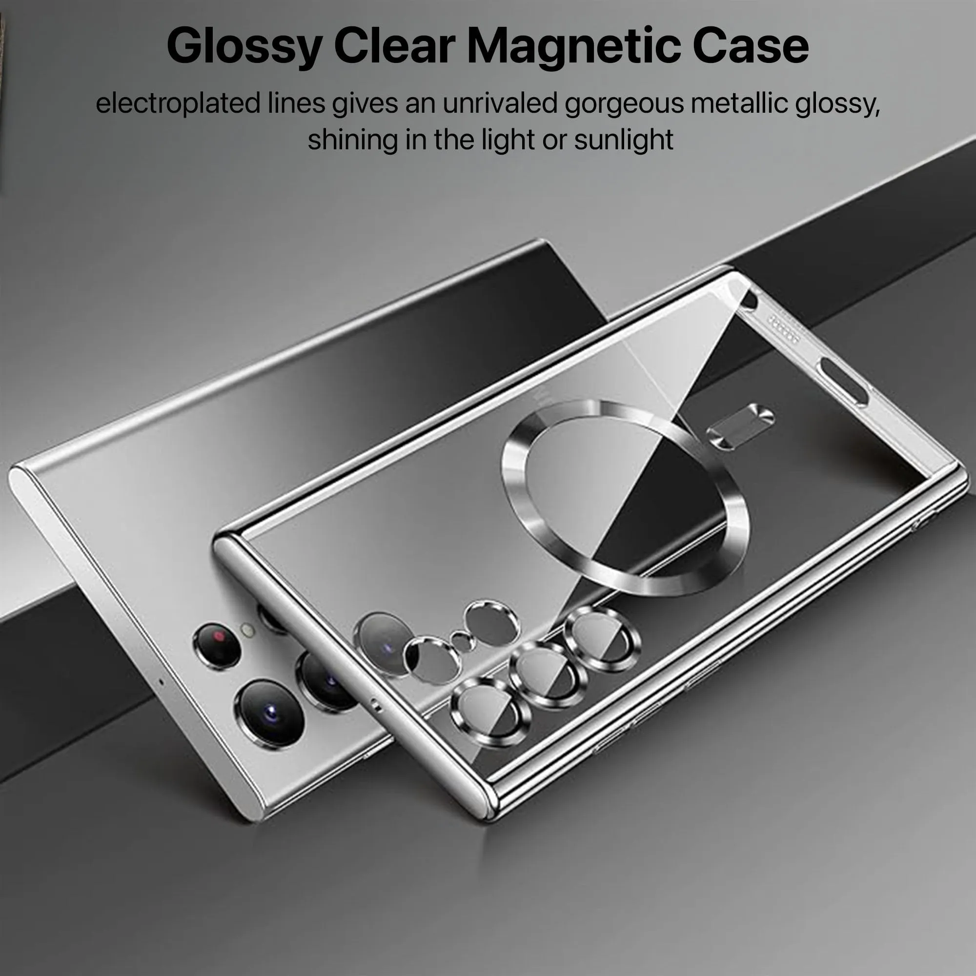 Vaku® Samsung Galaxy S23 Ultra Luxury Electroplated Magnetic Magsafe Camera Protection TPU Back Cover Case