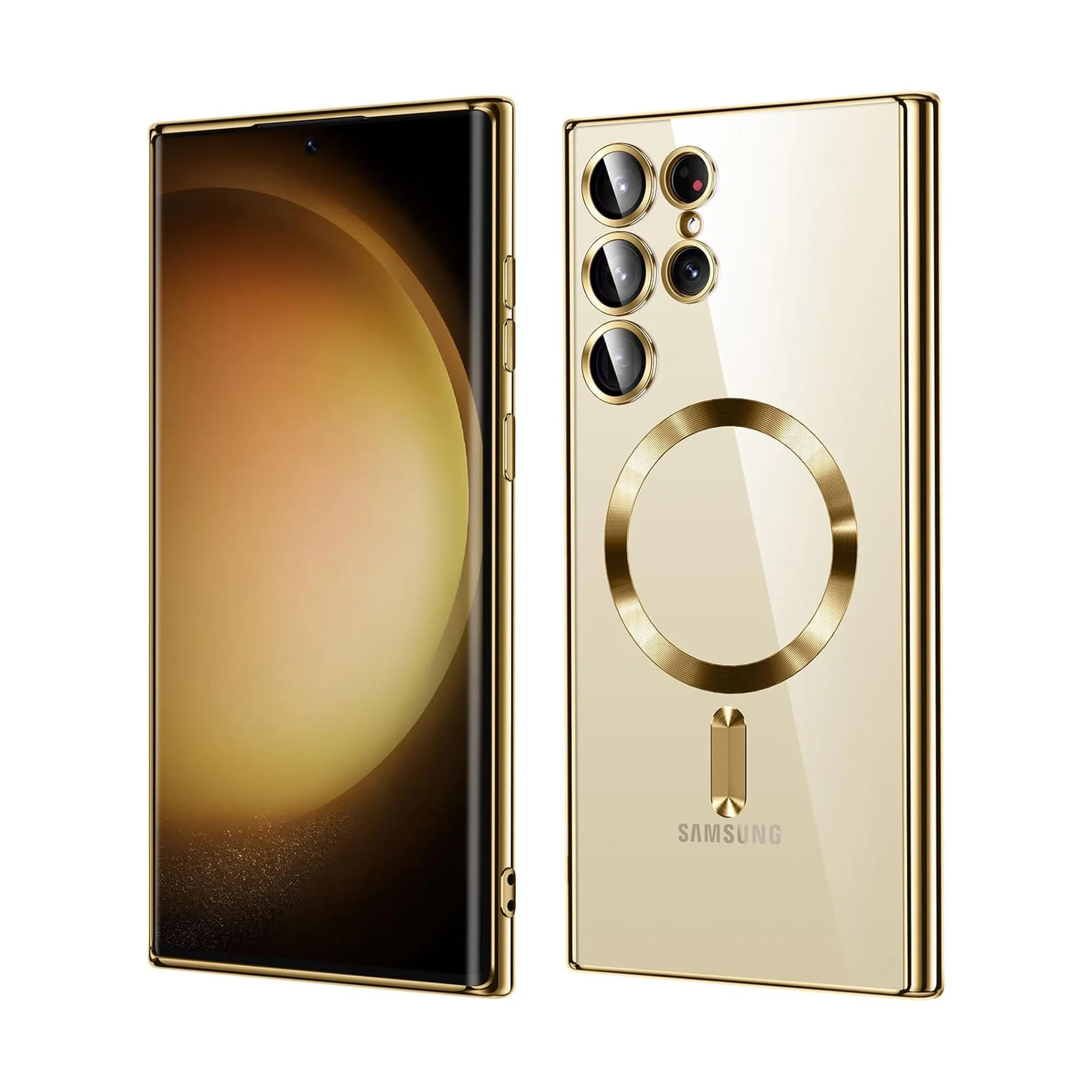 Vaku® Samsung Galaxy S23 Ultra Luxury Electroplated Magnetic Magsafe Camera Protection TPU Back Cover Case