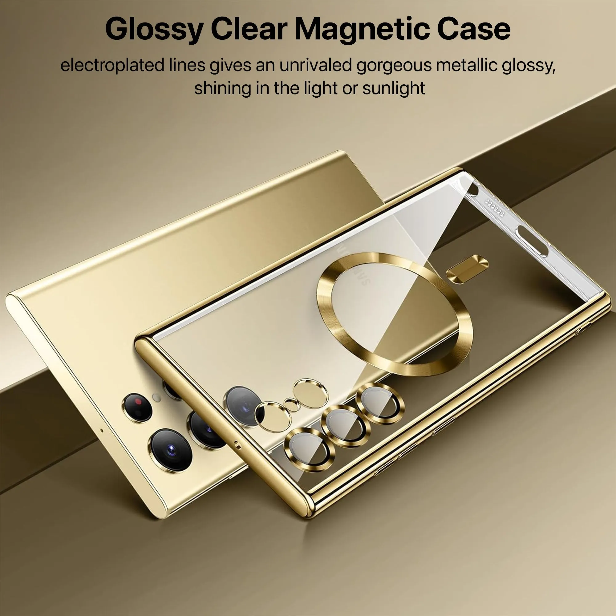 Vaku® Samsung Galaxy S23 Ultra Luxury Electroplated Magnetic Magsafe Camera Protection TPU Back Cover Case