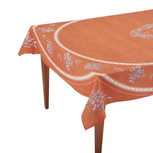Valensole Corail Rectangular French Tablecloth