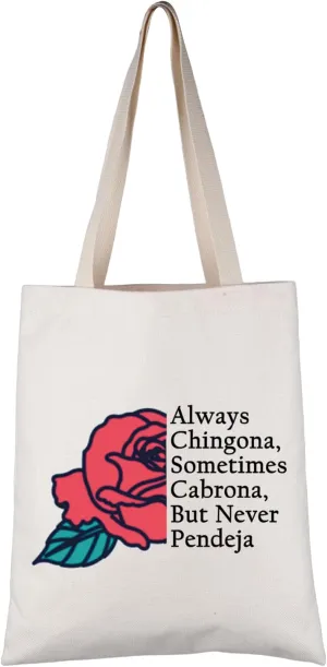 VAMSII Chingona Gifts for Women Latina Tote Bag Mexican Culture Gifts Funny Latina Gifts Always Chingona Sometimes Cabrona