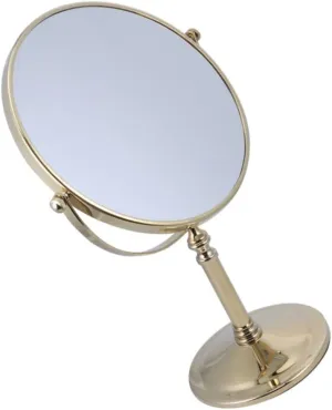 Vanity Mirror 3X Magnification Double Side Makeup Mirror in Gold Frame Table Mirror for Women Design