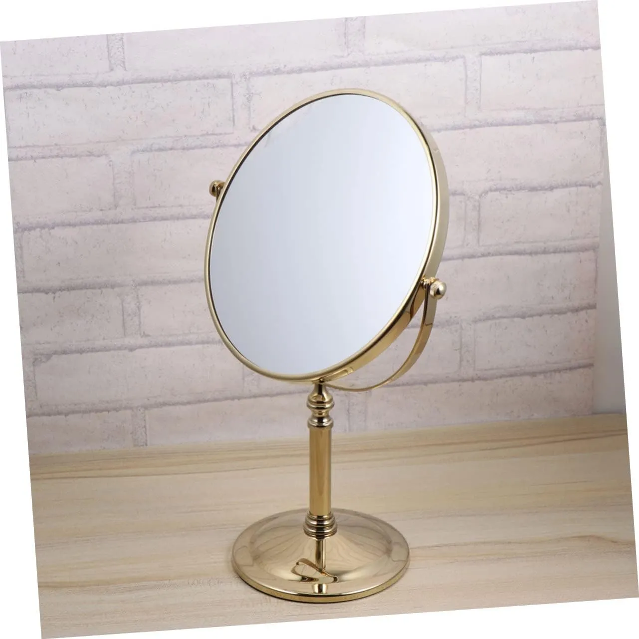 Vanity Mirror 3X Magnification Double Side Makeup Mirror in Gold Frame Table Mirror for Women Design