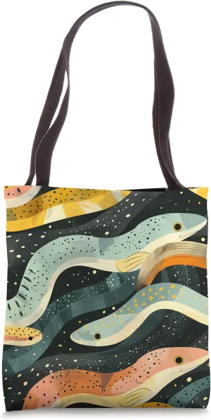 Vibrant Eel Color Block Pattern - Wildlife-Inspired Design Tote Bag