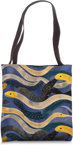 Vibrant Eel Color Block Pattern - Wildlife-Inspired Design Tote Bag