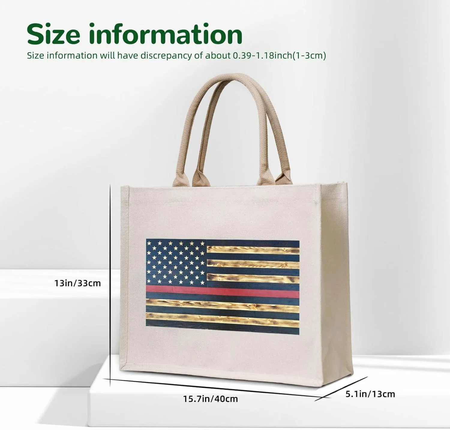 Vintage Sunflowers Canvas Tote Bag for Women, USA Flag Present Bag for Mom Teachers Friends Bridesmaids