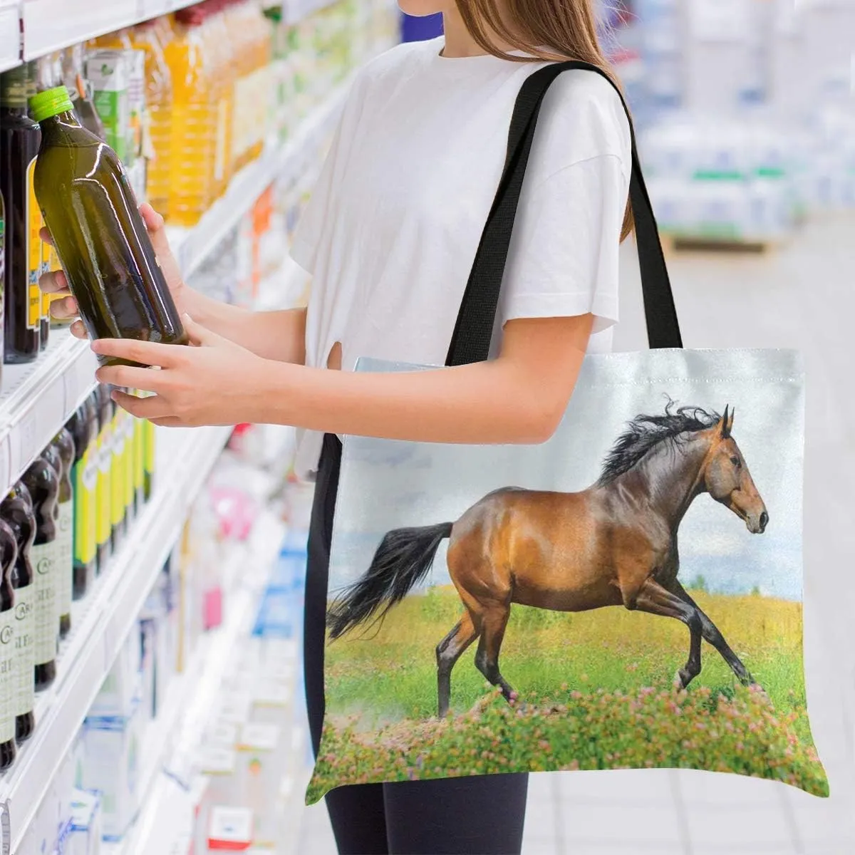 visesunny Large Tote Bag Shoulder Bag Shopping Casual Travel Bag Handbags for Women Lady Girl Teens Gym Beach Daily