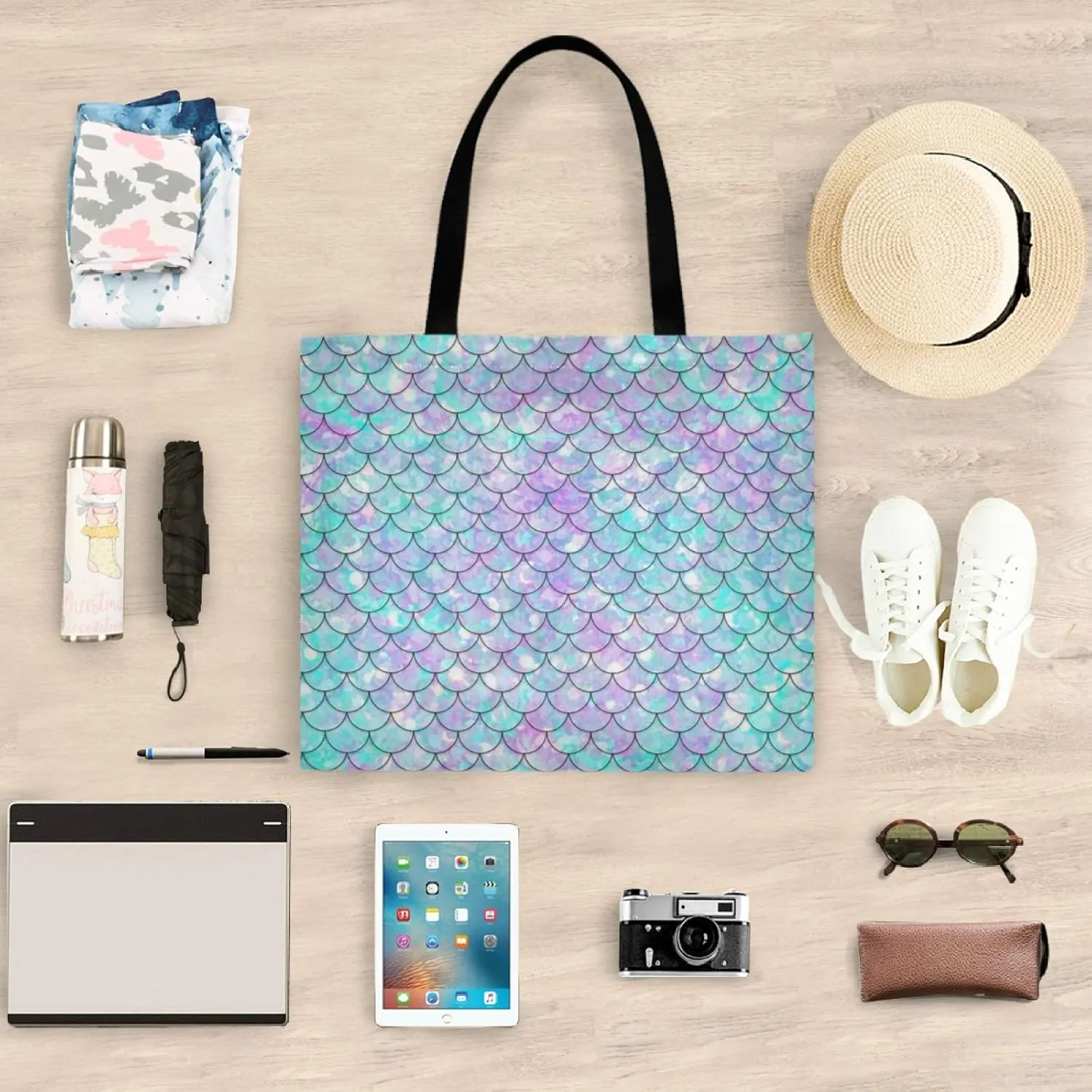 visesunny Large Tote Bag Shoulder Bag Shopping Casual Travel Bag Handbags for Women Lady Girl Teens Gym Beach Daily