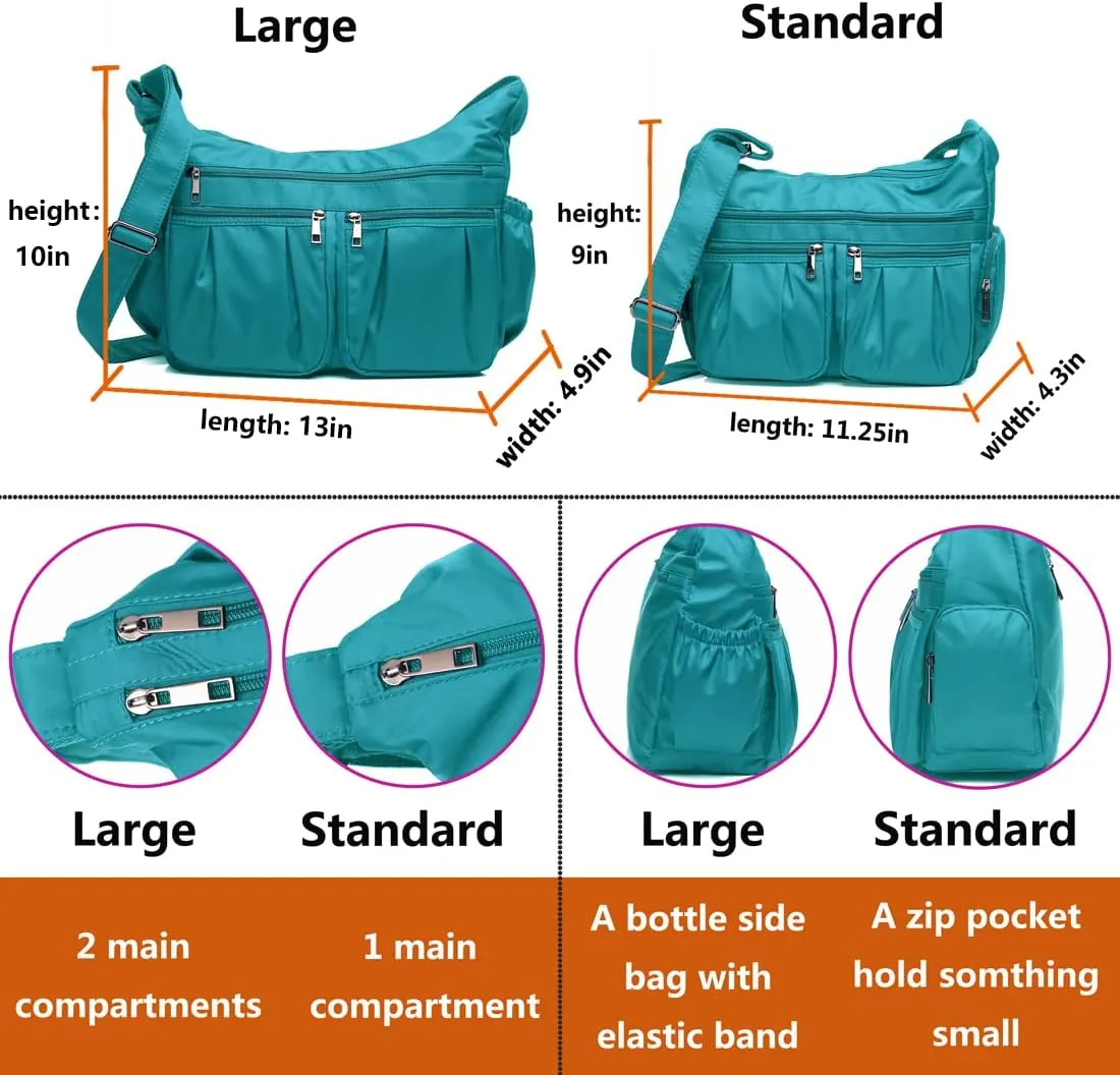 VOLGANIK ROCK Crossbody Purses for Women Shoulder Handbags Lightweight Waterproof Nylon Travel Bag Ladies Pocketbooks