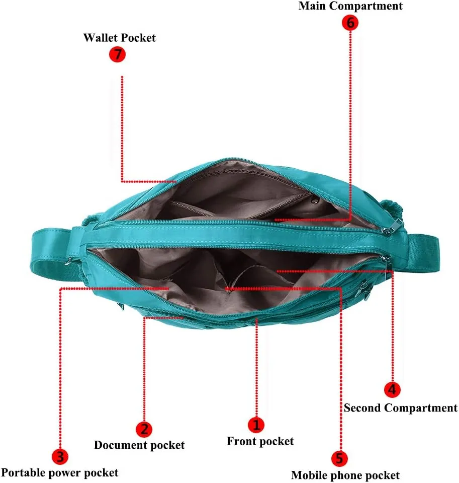 VOLGANIK ROCK Crossbody Purses for Women Shoulder Handbags Lightweight Waterproof Nylon Travel Bag Ladies Pocketbooks
