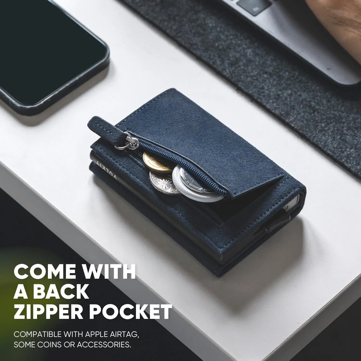 VULKIT Credit Card Holder Leather Bifold Pop up Wallet with Banknote Compartment, ID Window & Coin