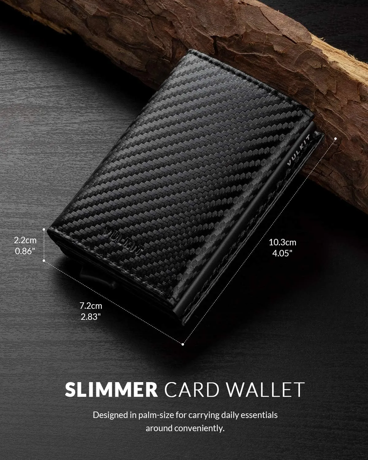 VULKIT Credit Card Holder Leather Bifold Pop up Wallet with Banknote Compartment, ID Window & Coin
