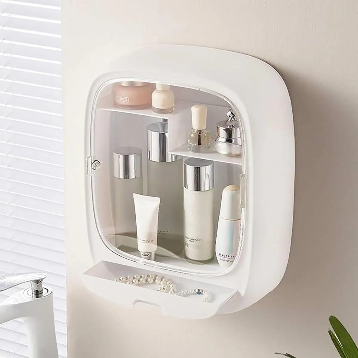Wall Mounted Vanity Shelf Bathroom Sink Organizer Storage Box for Bathroom