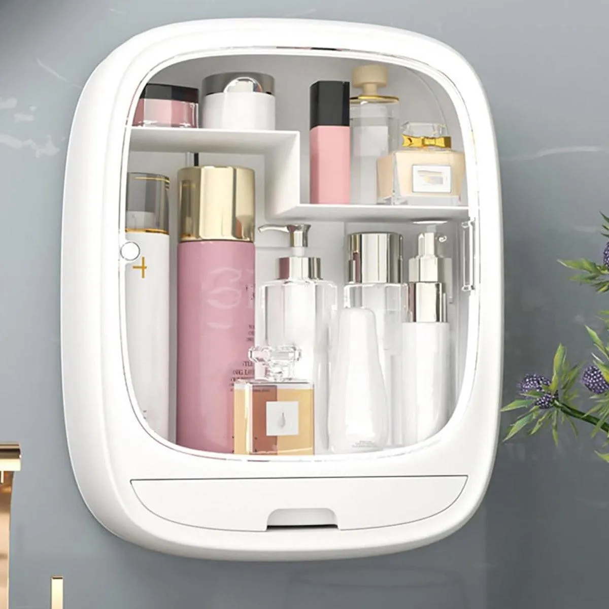 Wall Mounted Vanity Shelf Bathroom Sink Organizer Storage Box for Bathroom