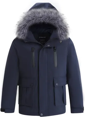wantdo Boys Winter Coat Waterproof Windbreaker Snow Ski Jacket Warm Thick Kids Coats Rain Jackets