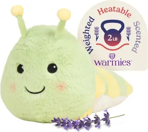 warmies Microwavable & Weighted Stuffed Animals, Caterpillar - Heated Stuffed Animal Plushie for Warmth & Comfort - Cute Soft Plush Toys for Adults & Children (Boys, Girls, Babies & Toddlers)