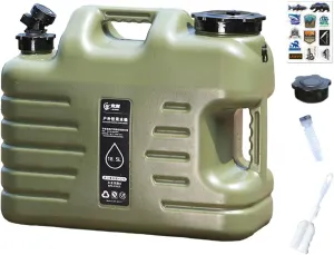 Water Container, Water Storage Jug with Spigot Large Water Bucket Water Carrier for Driving, Fishing, BBQ, Washing Hand