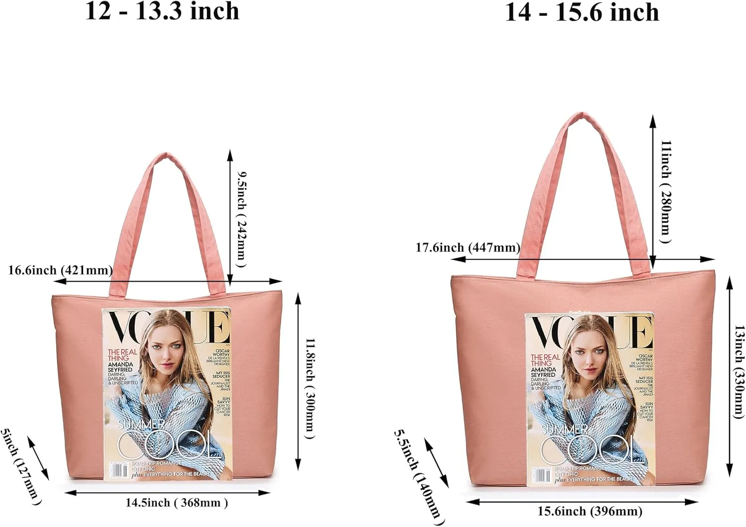 Water Resistance Nylon Laptop Tote Bag Computer Travel Carrying Shoulder Bag (14-15.6 Inch, Peach Pink)