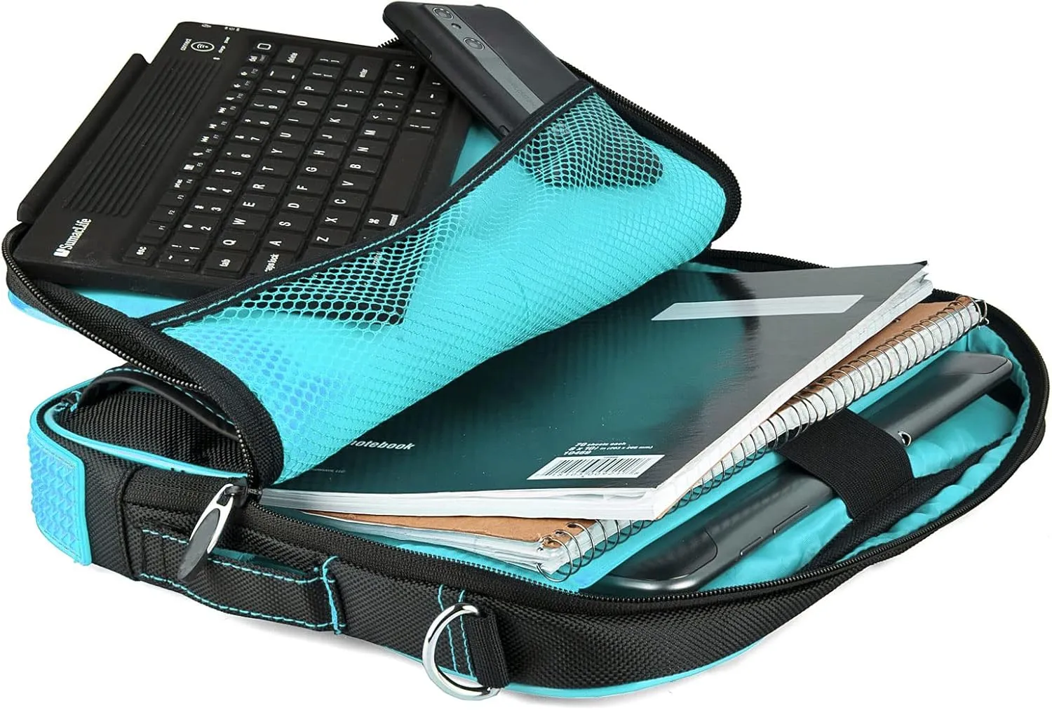 Water-Resistant Nylon Laptop Shoulder Messenger Bag for Professionals - Organized Multi-Compartment Tote for 12" Computers