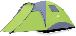 Waterproof 4-Person Outdoor Camping Tent, Double Layer 3-Season Hiking Family Tent with One Bedroom, One Living Room, Instant Setup & UV Protection