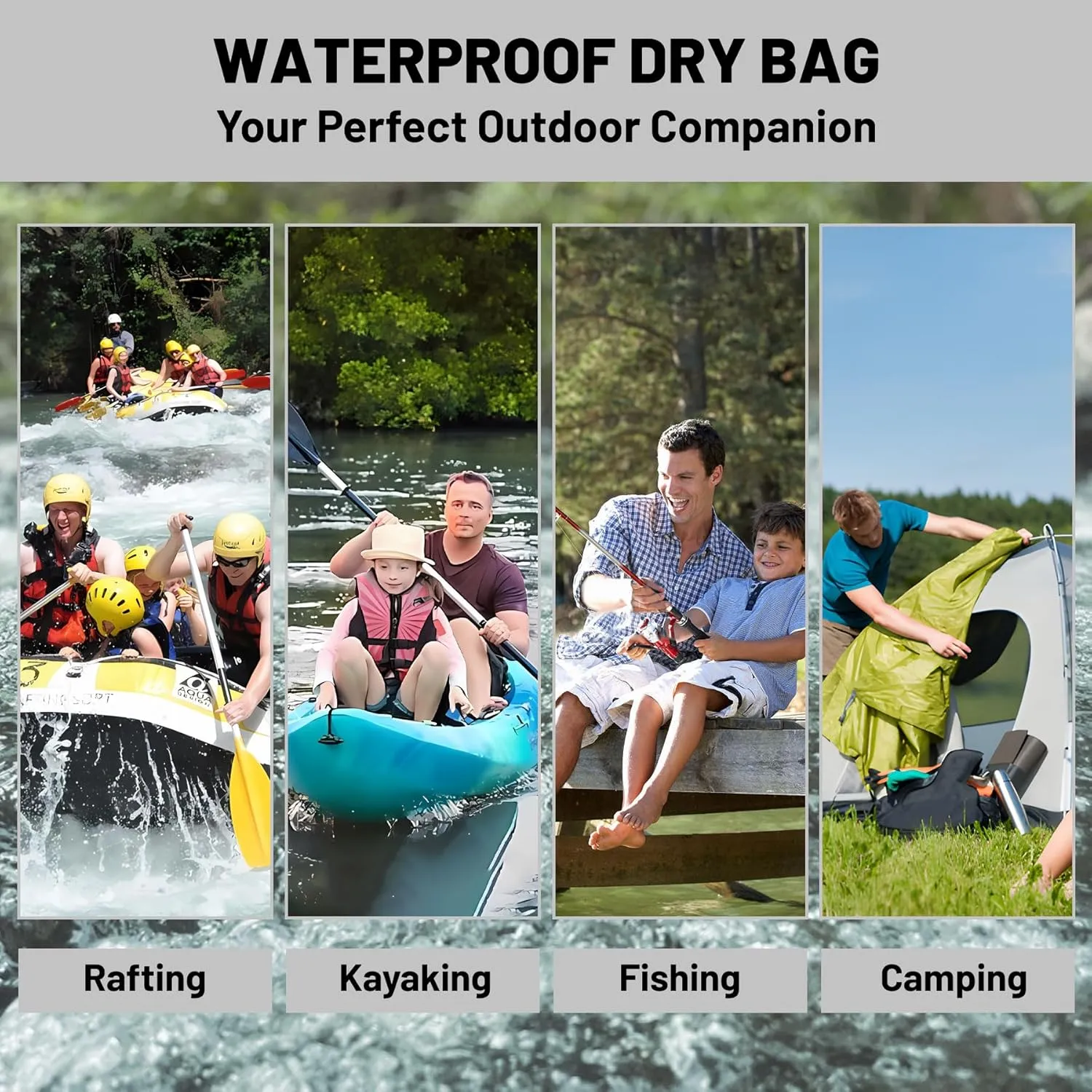 Waterproof Dry Bag,Roll Top Sea Turtle Waterproof Backpack 5L/10L/20L Floating and Lightweight Bags for Kayaking, Boating, Fishing, Swimming and Camping