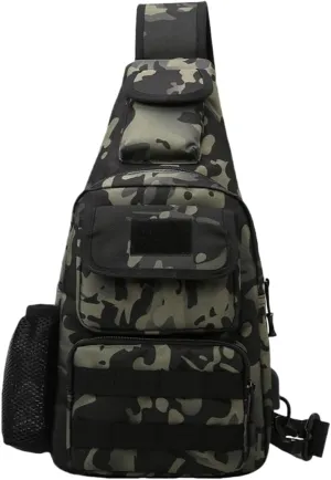 Waterproof Fly Fishing Sling Pack, Waterproof Fishing Tackle Bag Backpack Oxford Cloth Chest Shoulder (Dark Night)