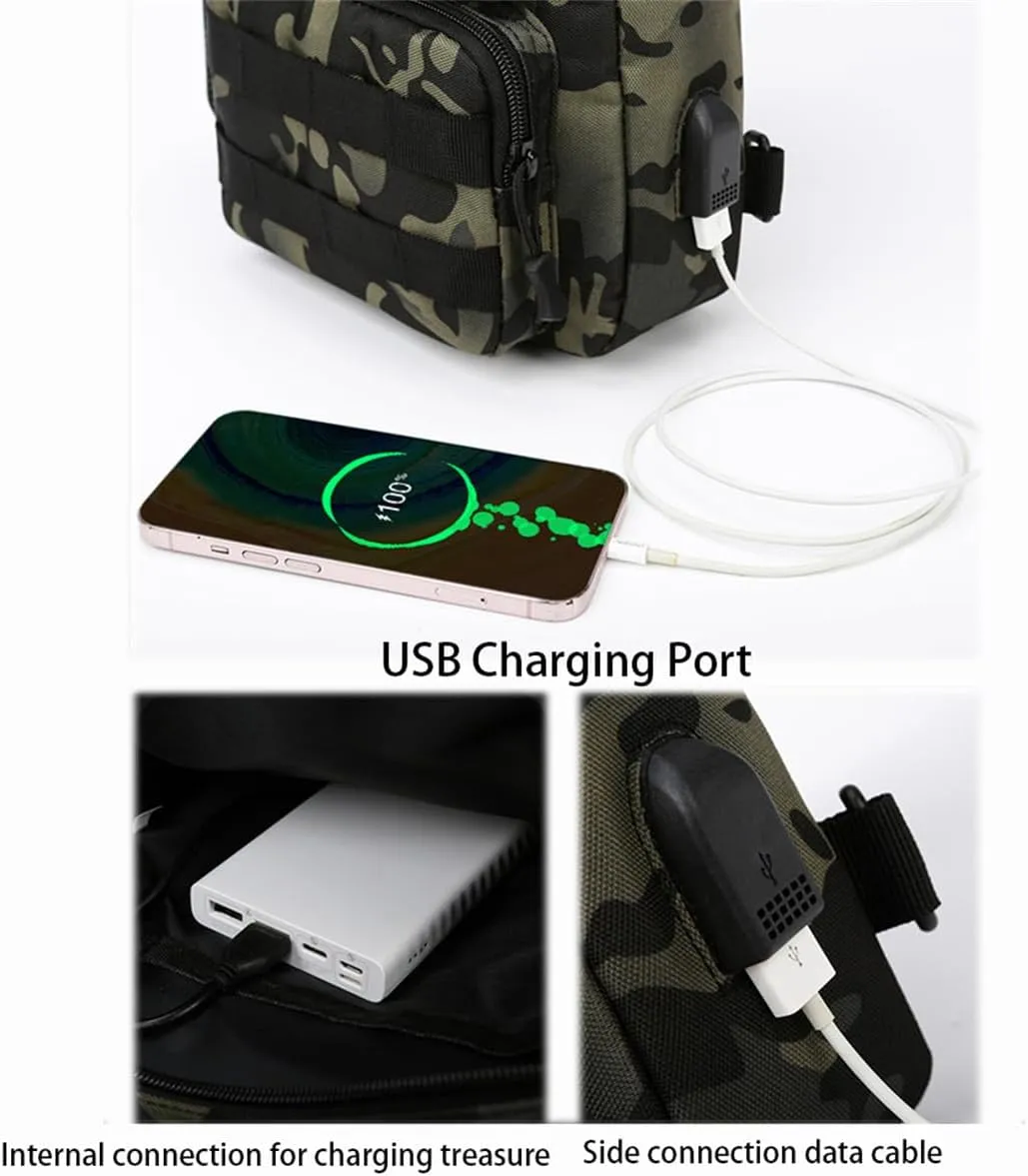 Waterproof Fly Fishing Sling Pack, Waterproof Fishing Tackle Bag Backpack Oxford Cloth Chest Shoulder (Dark Night)