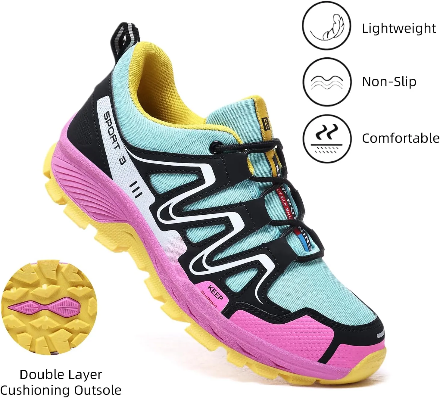 Waterproof Hiking Shoes Women Comfortable Lightweight Non-Slip Trekking Boots Fashion Walking Shoes for Women Tennis Outdoor Sneakers