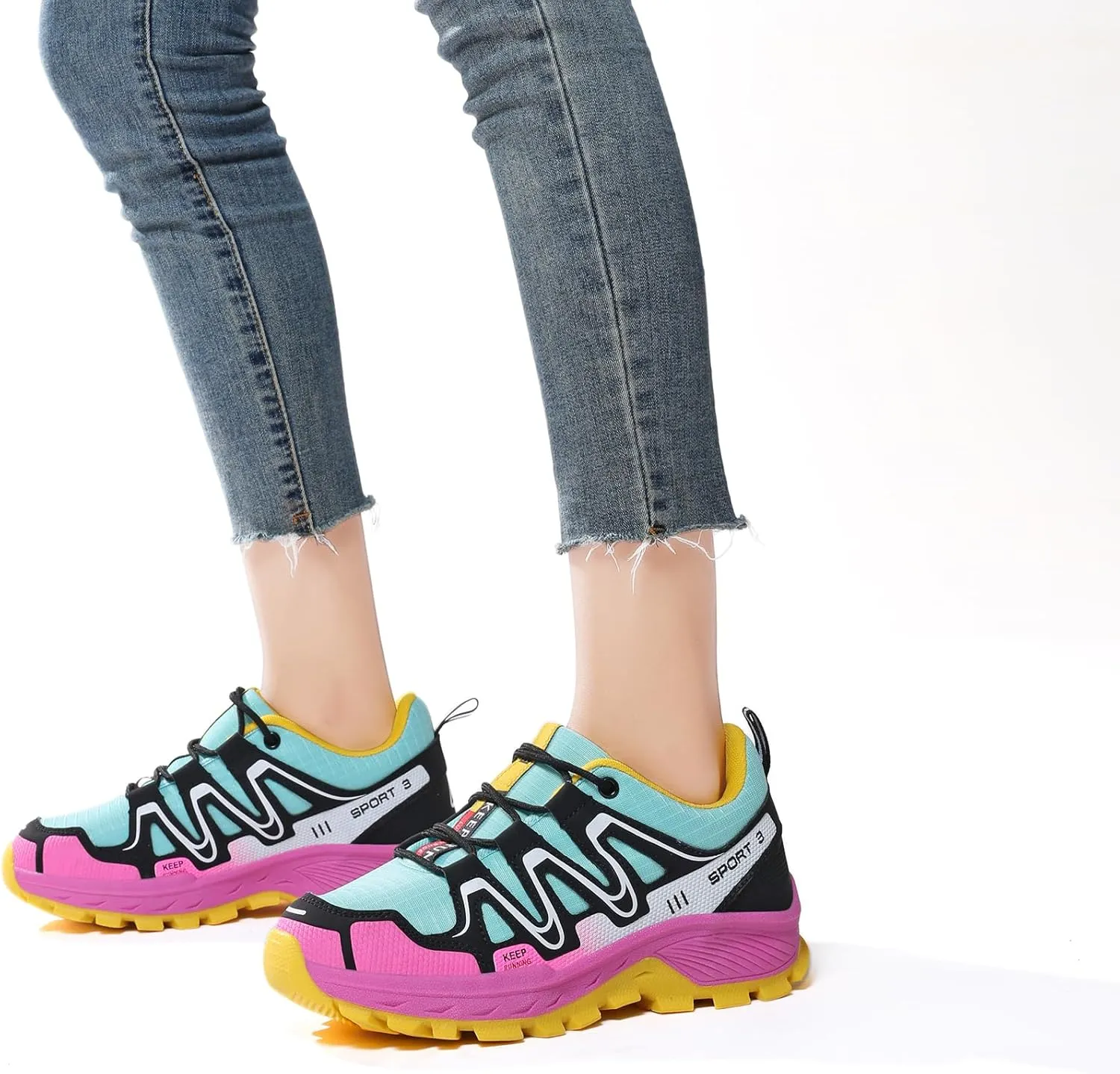 Waterproof Hiking Shoes Women Comfortable Lightweight Non-Slip Trekking Boots Fashion Walking Shoes for Women Tennis Outdoor Sneakers