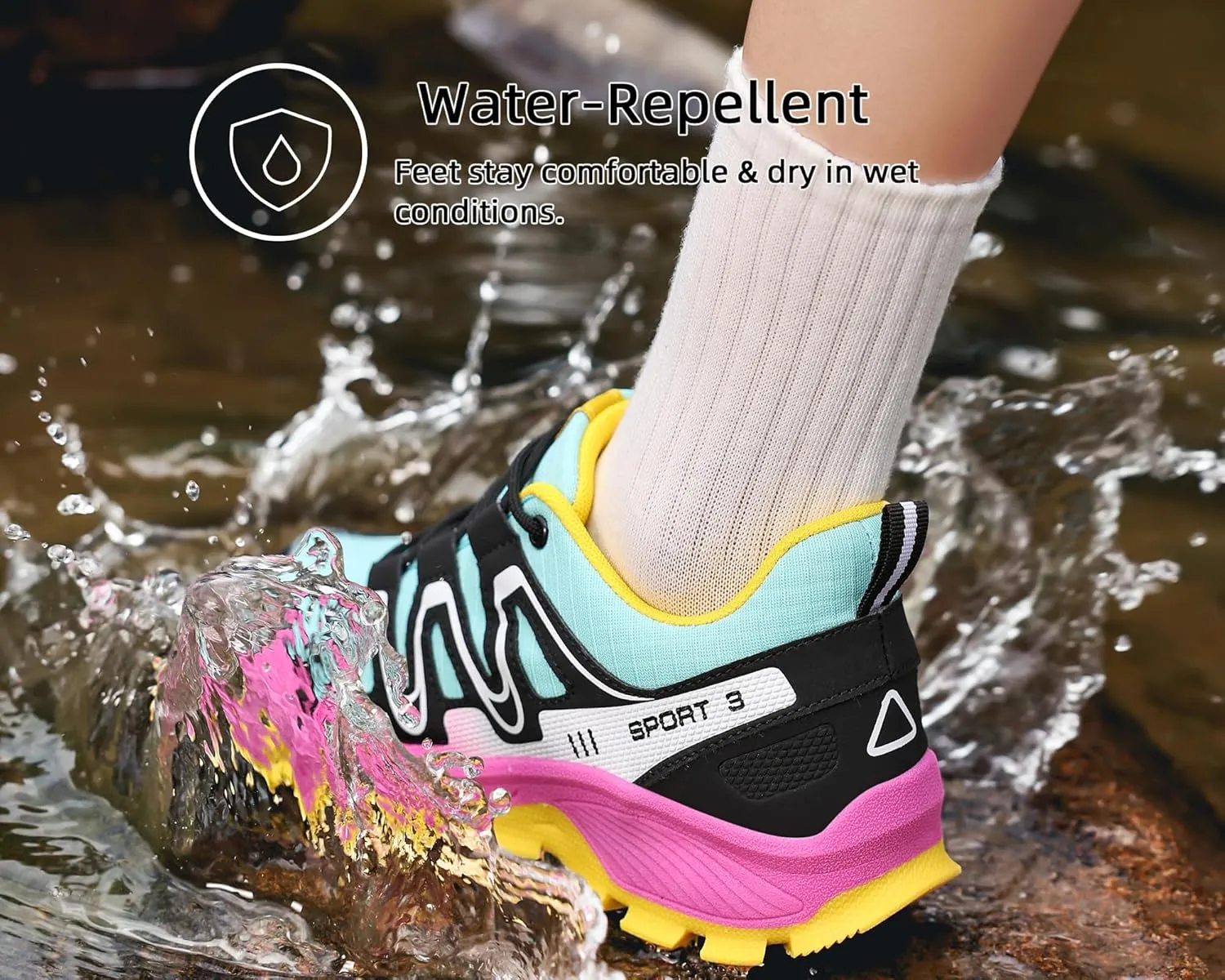 Waterproof Hiking Shoes Women Comfortable Lightweight Non-Slip Trekking Boots Fashion Walking Shoes for Women Tennis Outdoor Sneakers