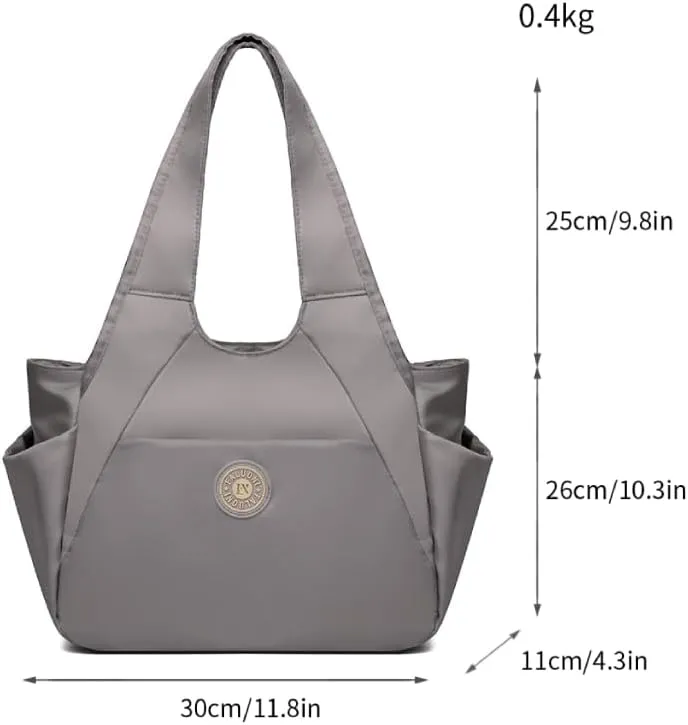 Waterproof nylon tote bag with zipper, women's cloth shoulder bag, handbag