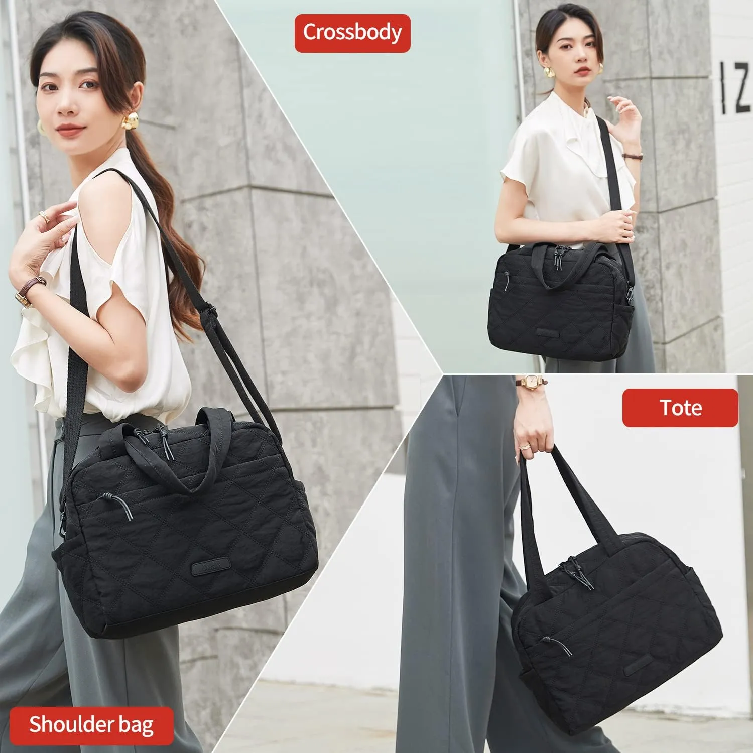 Waterproof Nylon Tote Purse for Women,Lightweight Crossbody Handbag