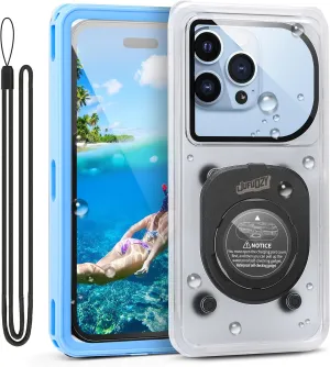 Waterproof Phone Pouch,IPX8 Waterproof Phone Case for Beach & Floating Essentials,Phone Waterproof Pouch with Lanyard, Universal Case Up to 6.9" for iPhone,Samsung (Blue)