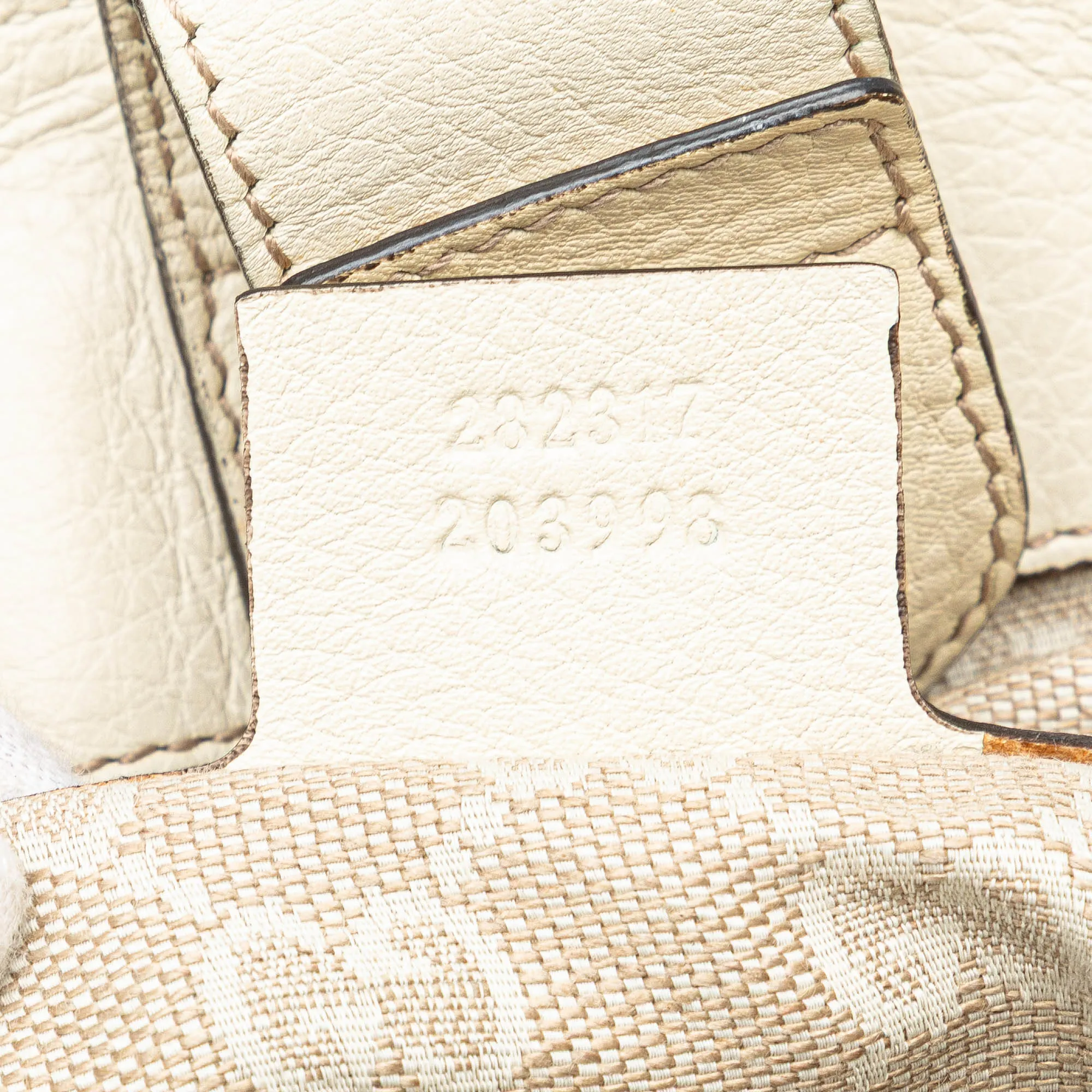White Gucci Medium Leather Bamboo Diana Tote