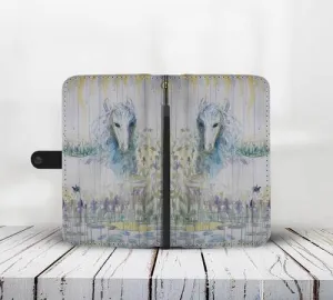 White Horse Wallet Phone Case w/ RFID Blocker