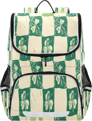 Wide Open Laptop Backpack for Women&Men Four Leaf Clover Shoulder Bag School Bookbag Casual Daypack