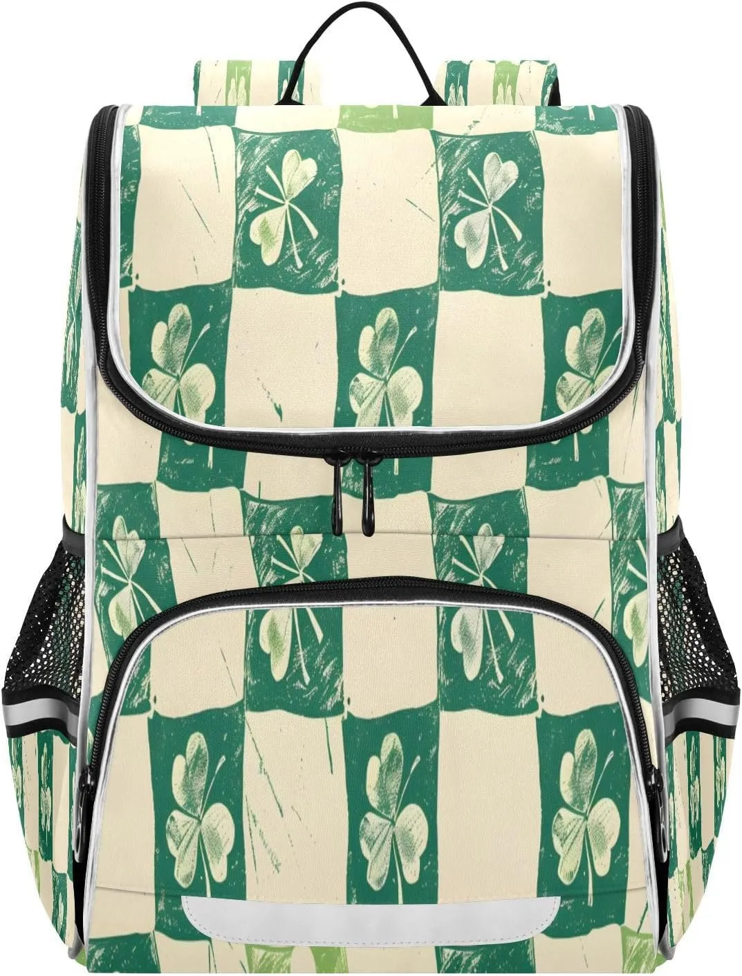 Wide Open Laptop Backpack for Women&Men Four Leaf Clover Shoulder Bag School Bookbag Casual Daypack