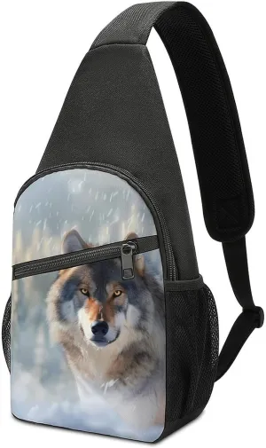 Wolf Forests Landscape Crossbody Bags for Women Men Sling Bag Casual Chest Bag Daypack for Travel Sport Hiking