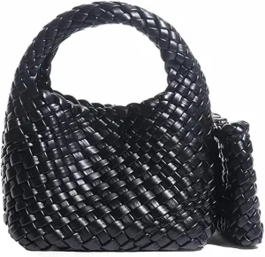Women Handbag Popular Woven Tote Bag Bucket Composite Bag Knitting Chain Bag Crossbody Female Shoulder Bag Shopper Purses