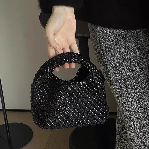 Women Handbag Popular Woven Tote Bag Bucket Composite Bag Knitting Chain Bag Crossbody Female Shoulder Bag Shopper Purses