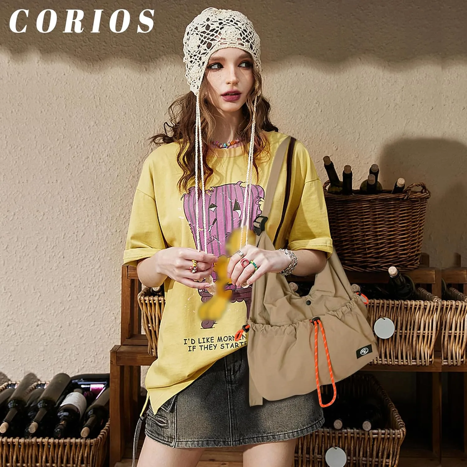 Women Nylon Shoulder Bag Waterproof Crossbody Bag Casual Handbag Lightweight Messenger Bag Top Handle Bag