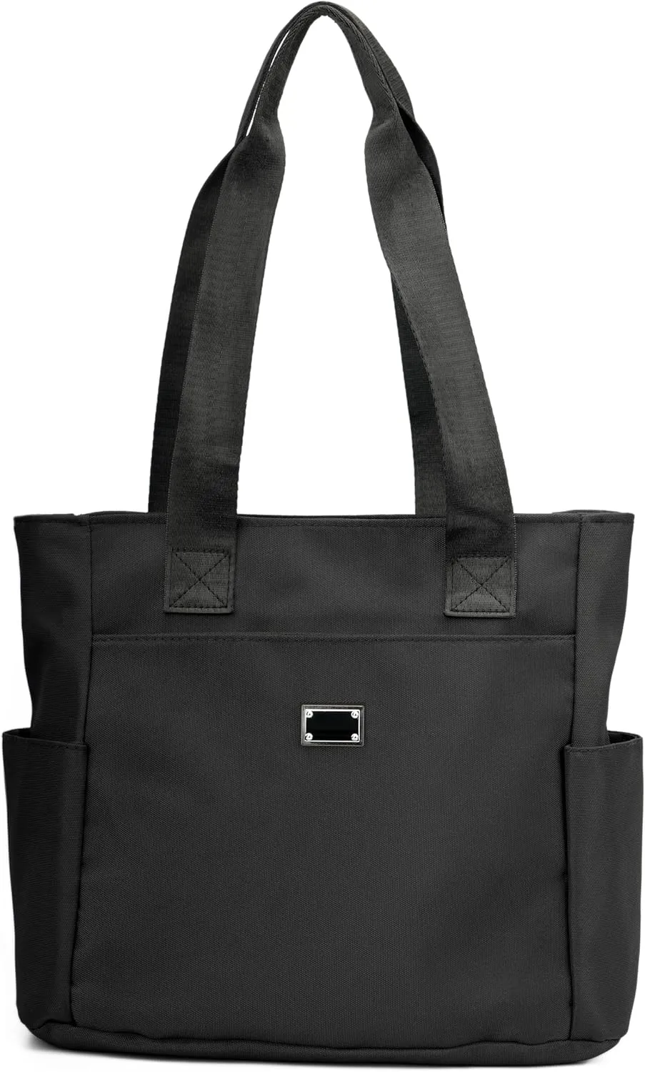 Women Tote Bag with Zipper Nylon Overnight Handbag Multiple Pockets Waterproof Shoulder Bag for Work Travel