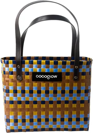 Women's Brown Woven Tote Bag, Trendy Travel-Friendly, Large