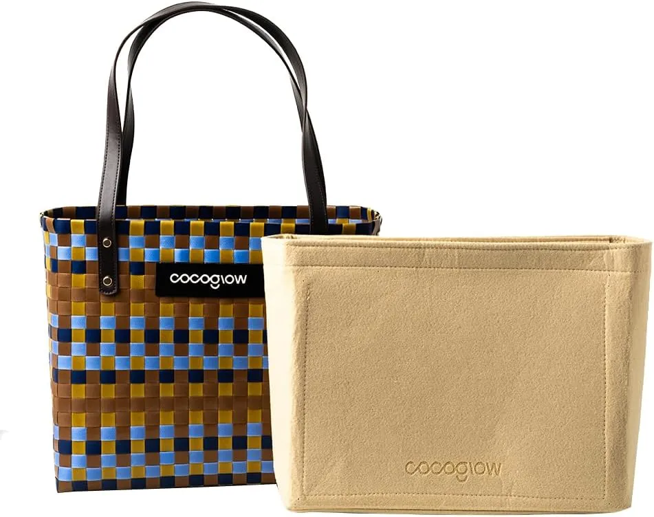 Women's Brown Woven Tote Bag, Trendy Travel-Friendly, Large