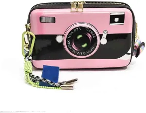 Women's Cute Camera Shaped Shoulder Bag, Novelty Stylish Casual Retro Crossbody Purse, Vintage Cartoon Box Clutch Handbag
