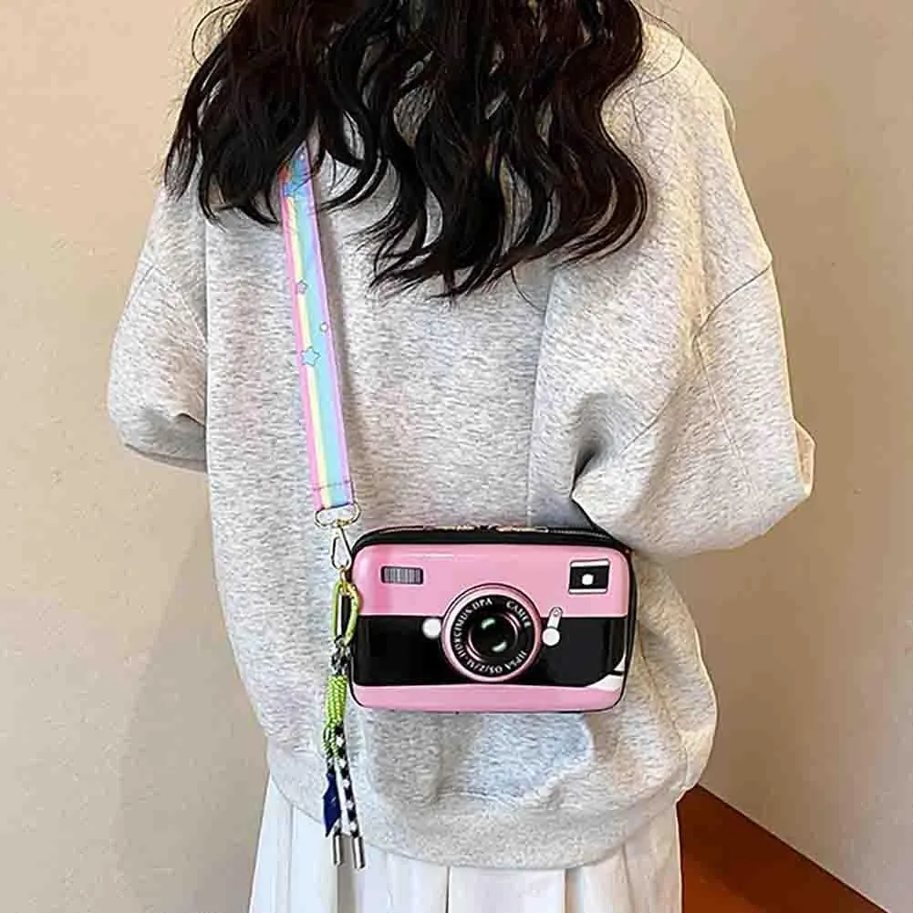 Women's Cute Camera Shaped Shoulder Bag, Novelty Stylish Casual Retro Crossbody Purse, Vintage Cartoon Box Clutch Handbag