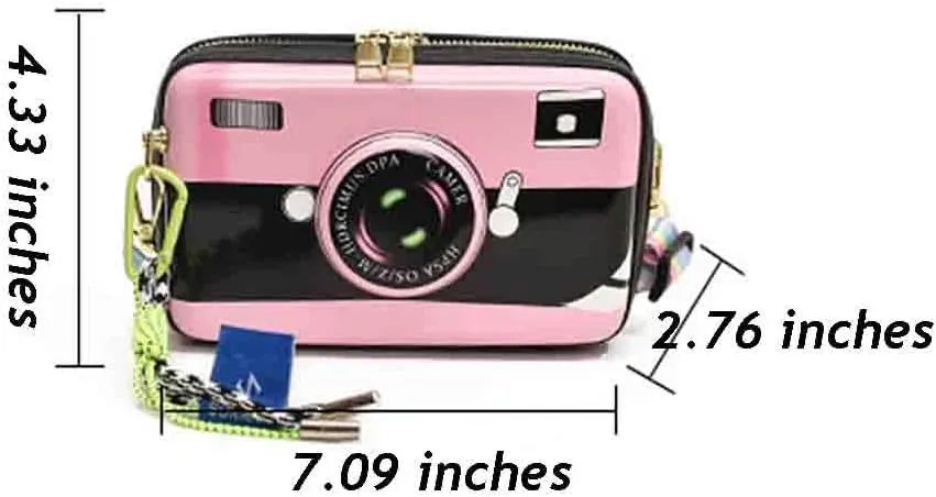 Women's Cute Camera Shaped Shoulder Bag, Novelty Stylish Casual Retro Crossbody Purse, Vintage Cartoon Box Clutch Handbag