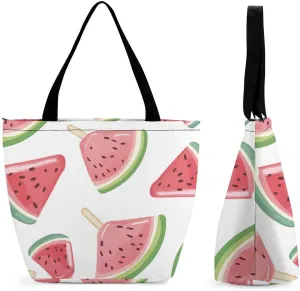 Women's Handbags Watermelons Slice Patterns Shopping Bag Leather Tote Bag Satchel Bags
