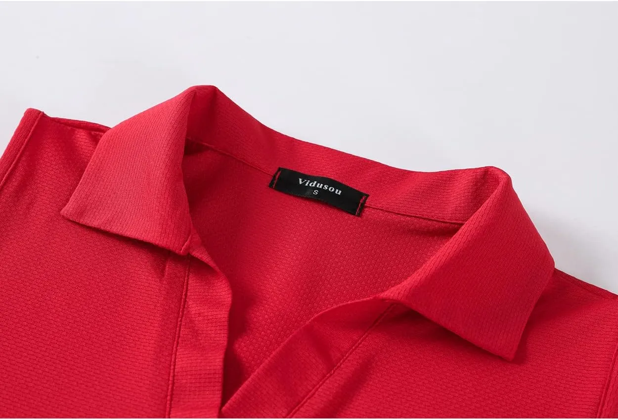 Womens Sleeveless Golf Polo Shirts Lightweight Tennis Sport Tops